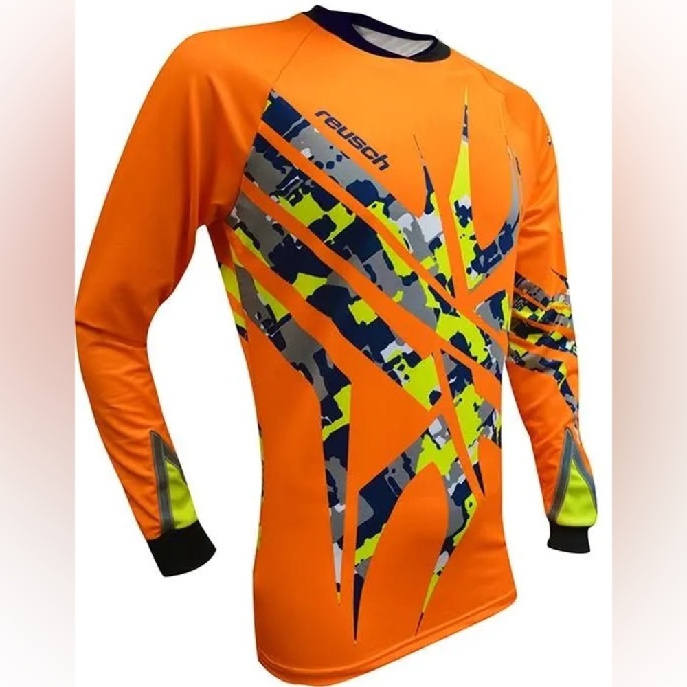 Youth Reusch Soccer Arachnid Pro-Fit LS Goalkeeper Jersey in Orange/Yellow